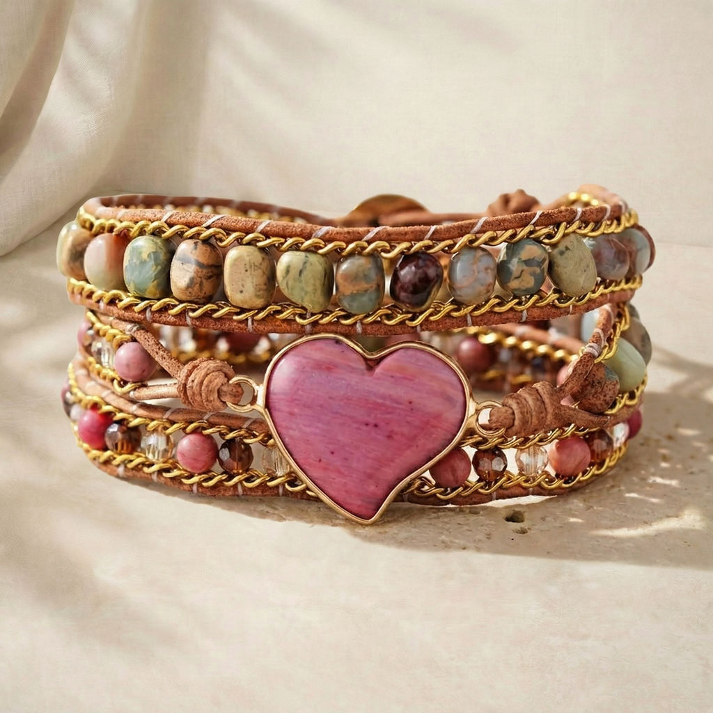 Lunaia Rhodochrosite Heartheal Bracelet