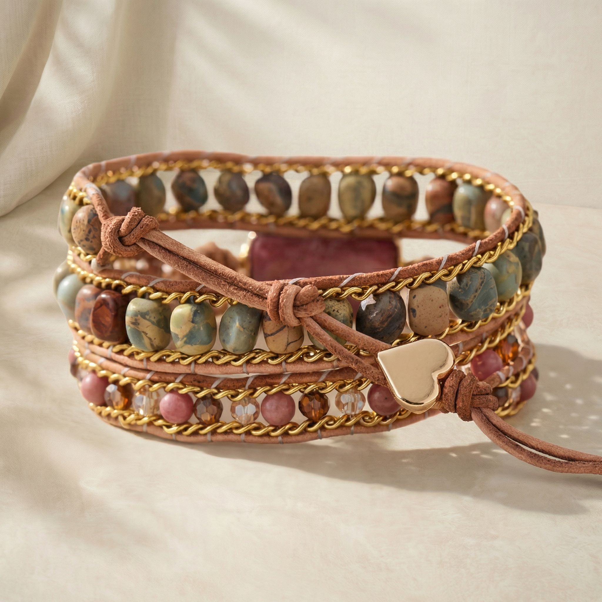 Lunaia Rhodochrosite Heartheal Bracelet